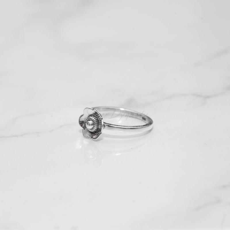 'Gorgeous' Silver Flower Band,925 Solid Sterling Silver Ring,