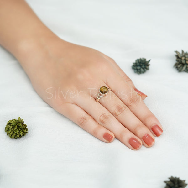 Tiger Eye Ring, 925 Solid Sterling Silver Ring