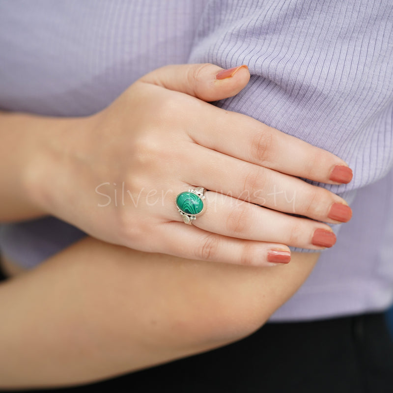 Malachite Ring, 925 Solid Sterling Silver Ring, Ring For Women