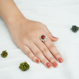 'Fortuna' Carnelian 925 Solid Sterling Silver Ring