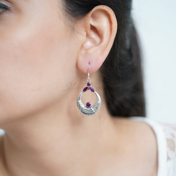 Pink Topaz Silver Earring, 925 Solid Sterling Silver Earring