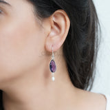 Amethyst Silver Earring, 925 Solid Sterling Silver Earring