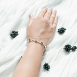 Ruby & Sapphire Bracelet, 925 Sterling Silver Bracelet, Silver Bracelet