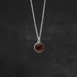 Natural Garnet Necklace, 92.5 Solid Sterling Silver