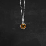 Natural Citrine Necklace, Pendant 92.5 Sterling Silver