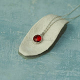 Natural Garnet Necklace, 92.5 Solid Sterling Silver