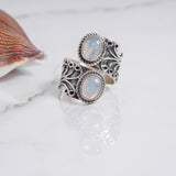 Rainbow Moonstone Sterling Silver Ring