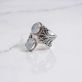 Rainbow Moonstone Sterling Silver Ring