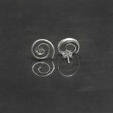 Spiral Silver Studs, 925 Solid Sterling Silver Earrings