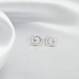 Spiral Silver Studs, 925 Solid Sterling Silver Earrings