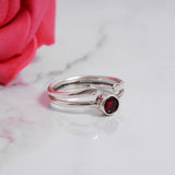 'BIA' Garnet 925 Solid Sterling Silver Ring