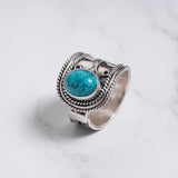 'Fortuna' Turquoise 925 Solid Sterling Silver Ring