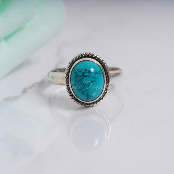 'Fortuna' Turquoise 925 Solid Sterling Silver Ring