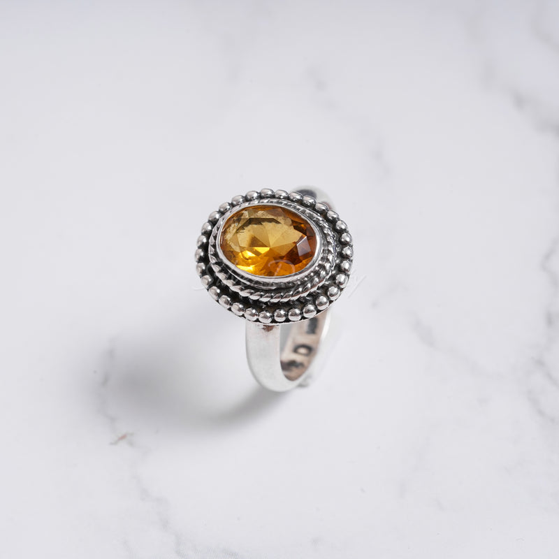 Citrine Ring, 925 Solid Sterling Silver Ring