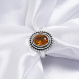 Citrine Ring, 925 Solid Sterling Silver Ring