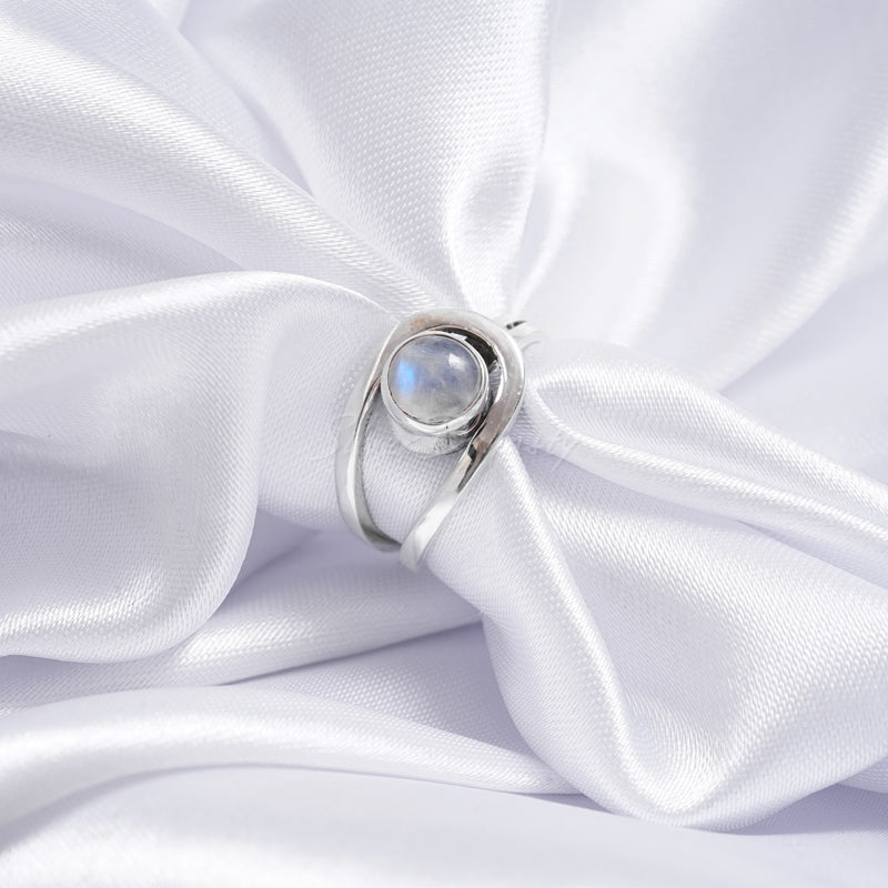 Moonstone 925 Solid Sterling Silver Ring, Moonstone Ring