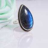 'Big' Labradorite 925 Solid Sterling Silver Ring