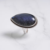 'Big' Labradorite 925 Solid Sterling Silver Ring