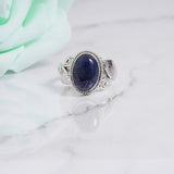 'Leaf' Lapis Lazuli 925 Solid Sterling Silver Ring