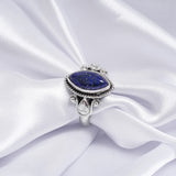 'Boho' Lapis Lazuli 925 Solid Sterling Silver Ring