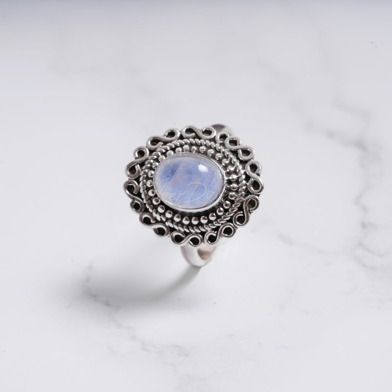 Moonstone 925 Solid Sterling Silver Ring, Moonstone Ring