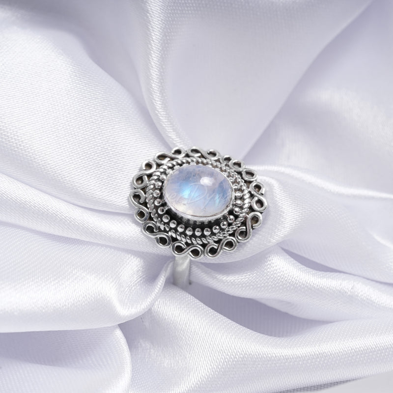 Moonstone 925 Solid Sterling Silver Ring, Moonstone Ring