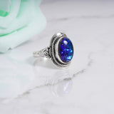 Dichroic Glass 925 Solid Sterling Silver Ring