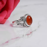 'Fortuna' Carnelian 925 Solid Sterling Silver Ring