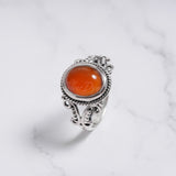 'Fortuna' Carnelian 925 Solid Sterling Silver Ring