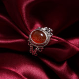 'Fortuna' Carnelian 925 Solid Sterling Silver Ring