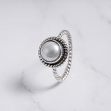 'Boho' Pearl 925 Solid Sterling Silver Ring