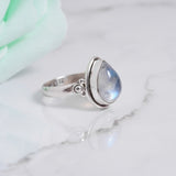 Rainbow Moonstone Sterling Silver Ring