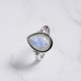 Rainbow Moonstone Sterling Silver Ring