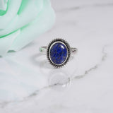 'Minimalist' Lapis Lazuli 925 Solid Sterling Silver Ring