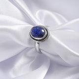 'Minimalist' Lapis Lazuli 925 Solid Sterling Silver Ring