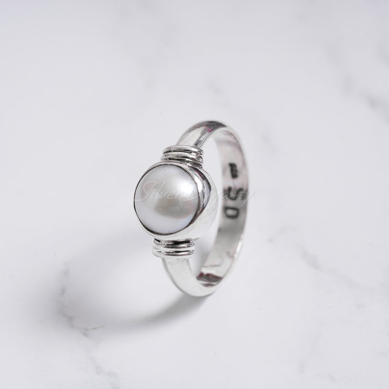 'Boho' Pearl 925 Solid Sterling Silver Ring