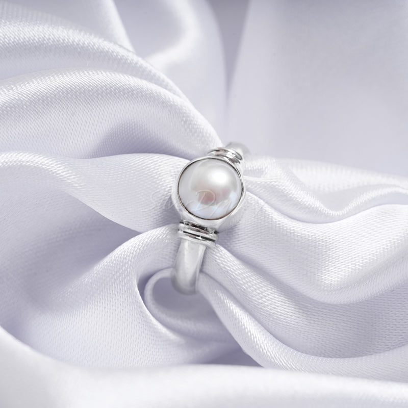 'Boho' Pearl 925 Solid Sterling Silver Ring