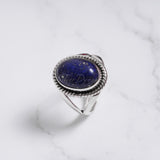 'Boho' Lapis Lazuli 925 Solid Sterling Silver Ring