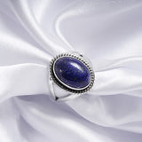 'Boho' Lapis Lazuli 925 Solid Sterling Silver Ring