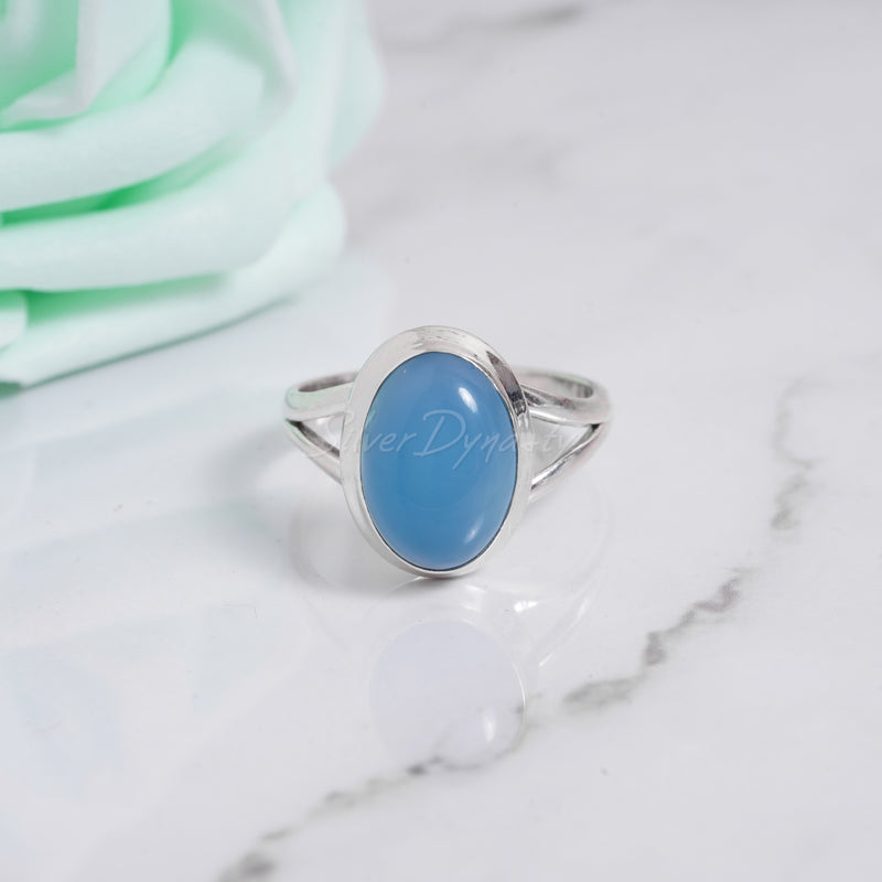 Chalcedony 925 Solid Sterling Silver Ring