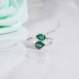 Zambian Emerald Ring, 925 Solid Sterling Silver Ring