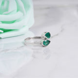 Zambian Emerald Ring, 925 Solid Sterling Silver Ring