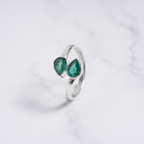 Zambian Emerald Ring, 925 Solid Sterling Silver Ring