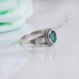 Zambian Emerald Ring, 925 Solid Sterling Silver Ring