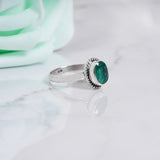 Zambian Emerald Ring, 925 Solid Sterling Silver Ring