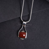 'BOHO' Carnelian Pendant, 925 Solid Sterling Silver Pendant