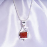 'BOHO' Carnelian Pendant, 925 Solid Sterling Silver Pendant