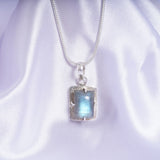 'Boho'  Labradorite Pendant, 925 Solid Sterling Silver Pendant