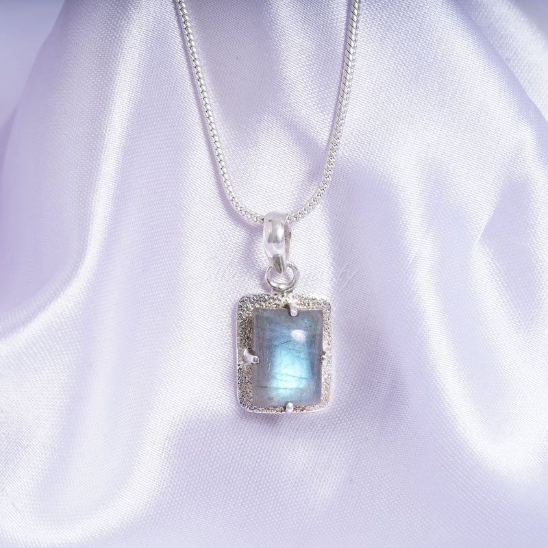 'Boho'  Labradorite Pendant, 925 Solid Sterling Silver Pendant