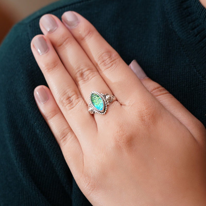 Dichroic Glass 925 Solid Sterling Silver Ring